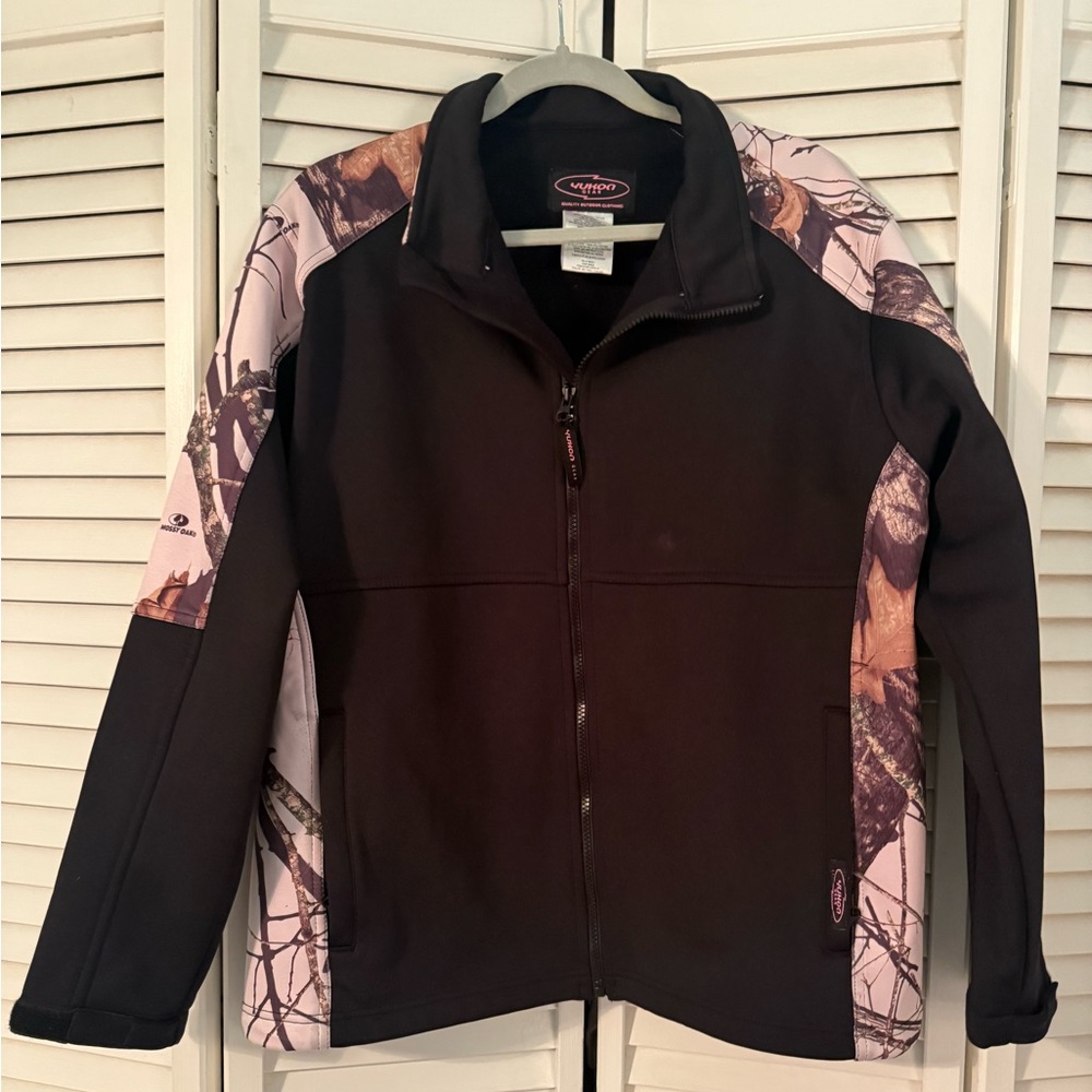 Mossy Oak Women's Black and Pink Utility Jacket